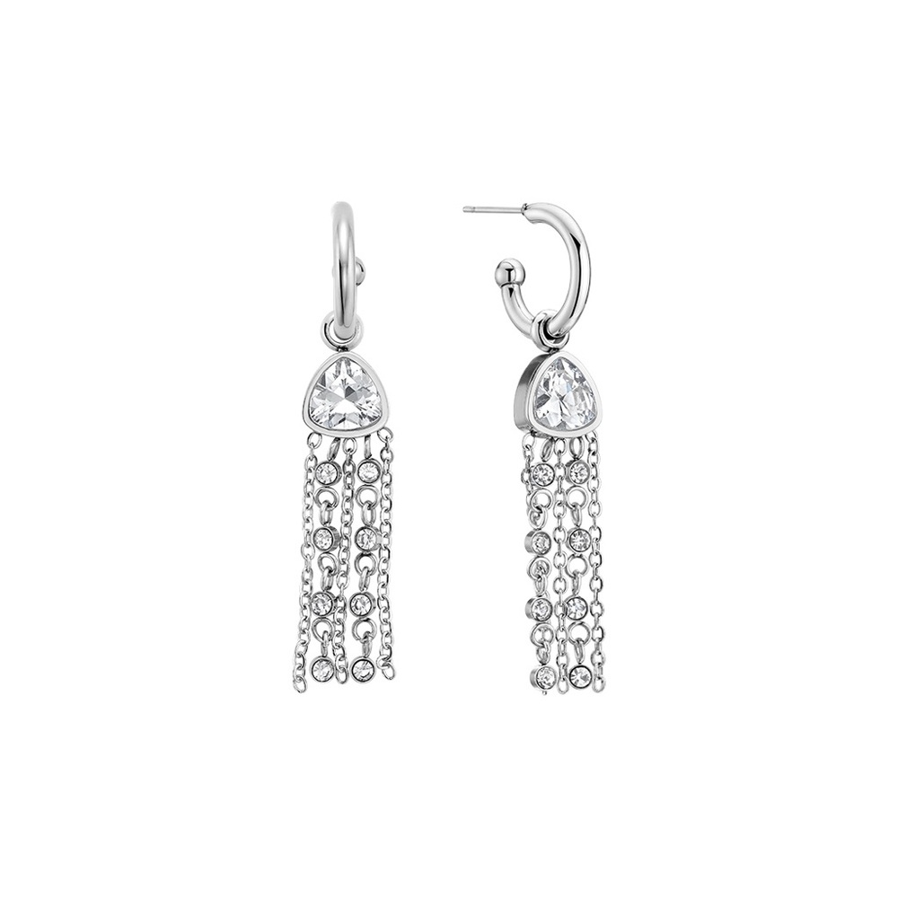 TOCARA Elegant Silver Dangle Earrings